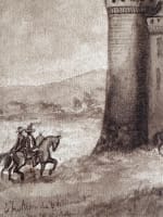 Ancien album de dessin, album amicorum signé M. D'Arlincourt Bretagne Normandie - Miniature 10