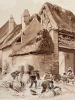 Ancien album de dessin, album amicorum signé M. D'Arlincourt Bretagne Normandie - Miniature 12