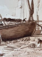 Ancien album de dessin, album amicorum signé M. D'Arlincourt Bretagne Normandie - Miniature 13