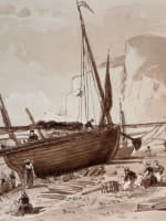 Ancien album de dessin, album amicorum signé M. D'Arlincourt Bretagne Normandie - Miniature 16