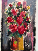 Beau tableau moderne nature morte carte de voeux chauffeuse Tony Agostini 1958 - Miniature 1