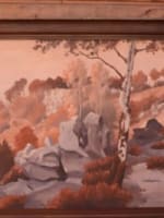 Tableau ancien panorama paysage forêt Nemours Fontainebleau HST Léo François - Miniature 12