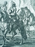 Belle gravure ancienne 17e chevaux cavalier Rugendas Riginder Augsburg engraving - Miniature 4