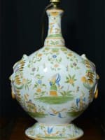 Grand vase ancien forme gourde manufacture Samson personnage grotesque - Miniature 1