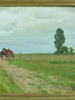 Tableau ancien signé Joakim Skovgaard chevaux dans un paysage 19ème Danemark - Miniature 3