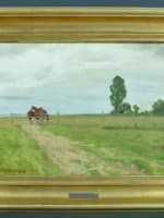 Tableau ancien signé Joakim Skovgaard chevaux dans un paysage 19ème Danemark - Miniature 4