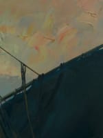 Ancien tableau marine bateau marin golfe de Saint-Tropez le soir Ludovic HST - Miniature 8