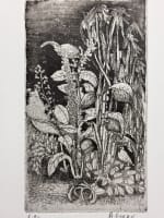 Ancienne gravure épreuve d'artiste André Goezu feuillages école de Paris - Miniature 1