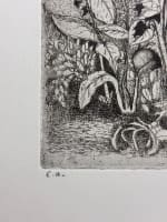 Ancienne gravure épreuve d'artiste André Goezu feuillages école de Paris - Miniature 3