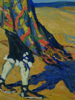 Tableau ancien paysage animé 1916 paysage Pays Basque Aragon R. Gomez Gimeno - Miniature 6