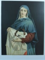 Grande lithographie gravure religieuse XIXe Vierge des Douleurs Lazerges / Pingot - Miniature 3