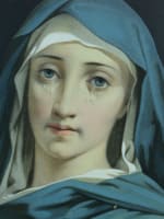 Grande lithographie gravure religieuse XIXe Vierge des Douleurs Lazerges / Pingot - Miniature 4