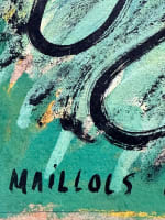 Tableau ancien Maillols portrait clown blanc expressionniste chat art moderne - Miniature 6