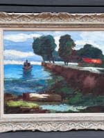 Grand tableau ancien bateau marine Côte Basque Vagh-Weinmann HST cadre 2 - Miniature 5