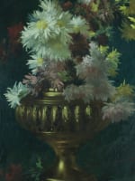 Grand tableau ancien Alexandre Serres Toulouse nature morte vase Dahlia œillets - Miniature 3