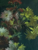 Grand tableau ancien Alexandre Serres Toulouse nature morte vase Dahlia œillets - Miniature 6