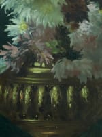 Grand tableau ancien Alexandre Serres Toulouse nature morte vase Dahlia œillets - Miniature 8