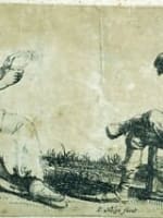 Belle gravure XVIIe flamand Amsterdam Pieter Nolpe portrait vieux paysans XVIIe - Miniature 3