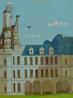 Tableau ancien naïf Daniel Ferrara vue du château de Chambord 15 P galerie XXe - Miniature 6