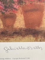 Ancien tirage limité 1989 Gabrielle Bellocq La Fenêtre Géraniums impressionniste - Miniature 2