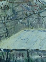 Beau tableau impressionniste effet de neige paysage Oise moulin Giran-Max HST 19e - Miniature 5