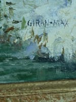 Beau tableau impressionniste effet de neige paysage Oise moulin Giran-Max HST 19e - Miniature 7