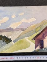 Ancien dessin paysage chalet de montagne bergerie sommet été Mattéo Brondy - Miniature 7