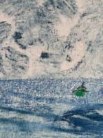 Ancien petit pastel impressionniste Gabrielle Bellocq marine bateaux ciel - Miniature 6