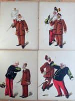 Ancien tableau militaire tenue colonie Coup de Canne caricature Robert x 4 - Miniature 7