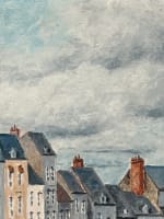 Tableau huile vue du port d'Honfleur Normandie bateaux signé Lebel HST marine - Miniature 5