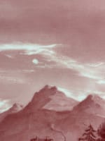 Grand plat ancien porcelaine vache montagne, château ruine Mulhauser Suisse XIXe - Miniature 7