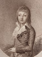 Ancienne gravure portrait Louis XVII roi de France Hourdain royaliste Eckard - Miniature 1