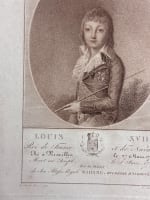 Ancienne gravure portrait Louis XVII roi de France Hourdain royaliste Eckard - Miniature 3
