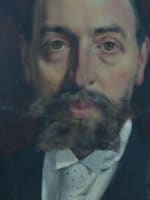Tableau ancien portrait d'homme dandy blason aristocrate bacchantes sv G. Boldini - Miniature 5