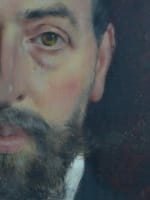 Tableau ancien portrait d'homme dandy blason aristocrate bacchantes sv G. Boldini - Miniature 8