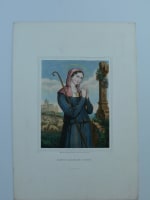 Lithographie couleur religieuse XIXe Sainte Germaine Cousin Manche / Bouasse Lebel - Miniature 2