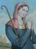 Lithographie couleur religieuse XIXe Sainte Germaine Cousin Manche / Bouasse Lebel - Miniature 4