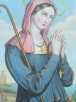 Lithographie couleur religieuse XIXe Sainte Germaine Cousin Manche / Bouasse Lebel - Miniature 5