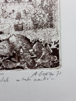 Ancienne gravure 1973 enfant poupée André Goezu école de Paris Judaïca - Miniature 3