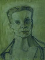Sam Ringer tableau moderne portrait d'homme expressionniste 1950 peinture HST - Miniature 2