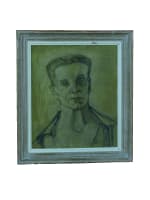 Sam Ringer tableau moderne portrait d'homme expressionniste 1950 peinture HST - Miniature 13
