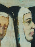 Tableau moderne portrait bonnes soeurs religieuse couvent Blanche Van Parys HST - Miniature 5