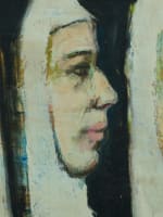 Tableau moderne portrait bonnes soeurs religieuse couvent Blanche Van Parys HST - Miniature 6