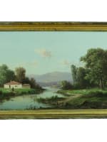 Tableau ancien Alfred Godchaux paysage animé montagne Pyrénées rivière printemps - Miniature 11