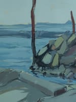 Grand tableau ancien bateau dans le port de Lérat mer Bretagne Michel Maury - Miniature 5