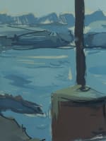 Grand tableau ancien bateau dans le port de Lérat mer Bretagne Michel Maury - Miniature 6