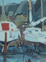 Grand tableau ancien bateau dans le port de Lérat mer Bretagne Michel Maury - Miniature 9