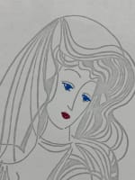 Charmant petit dessin papier portrait de femme Olga Klein-Astrachan Judaïca - Miniature 1