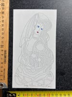 Charmant petit dessin papier portrait de femme Olga Klein-Astrachan Judaïca - Miniature 5