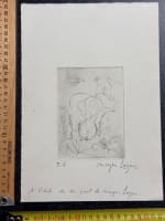 Ancienne gravure Meyer Lazar, épreuve d'artiste, femme et violoncelle Judaïca - Miniature 4